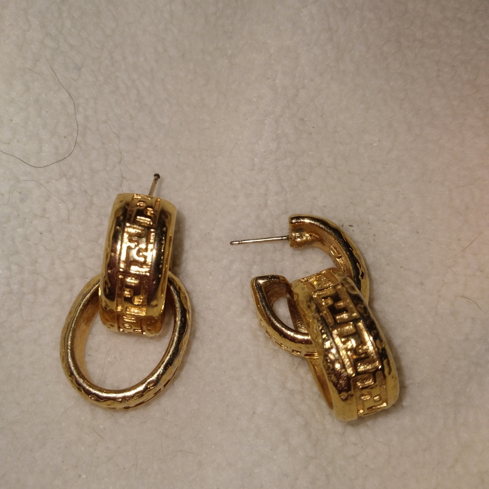 Vintage Fendi Gold Filled earrings.